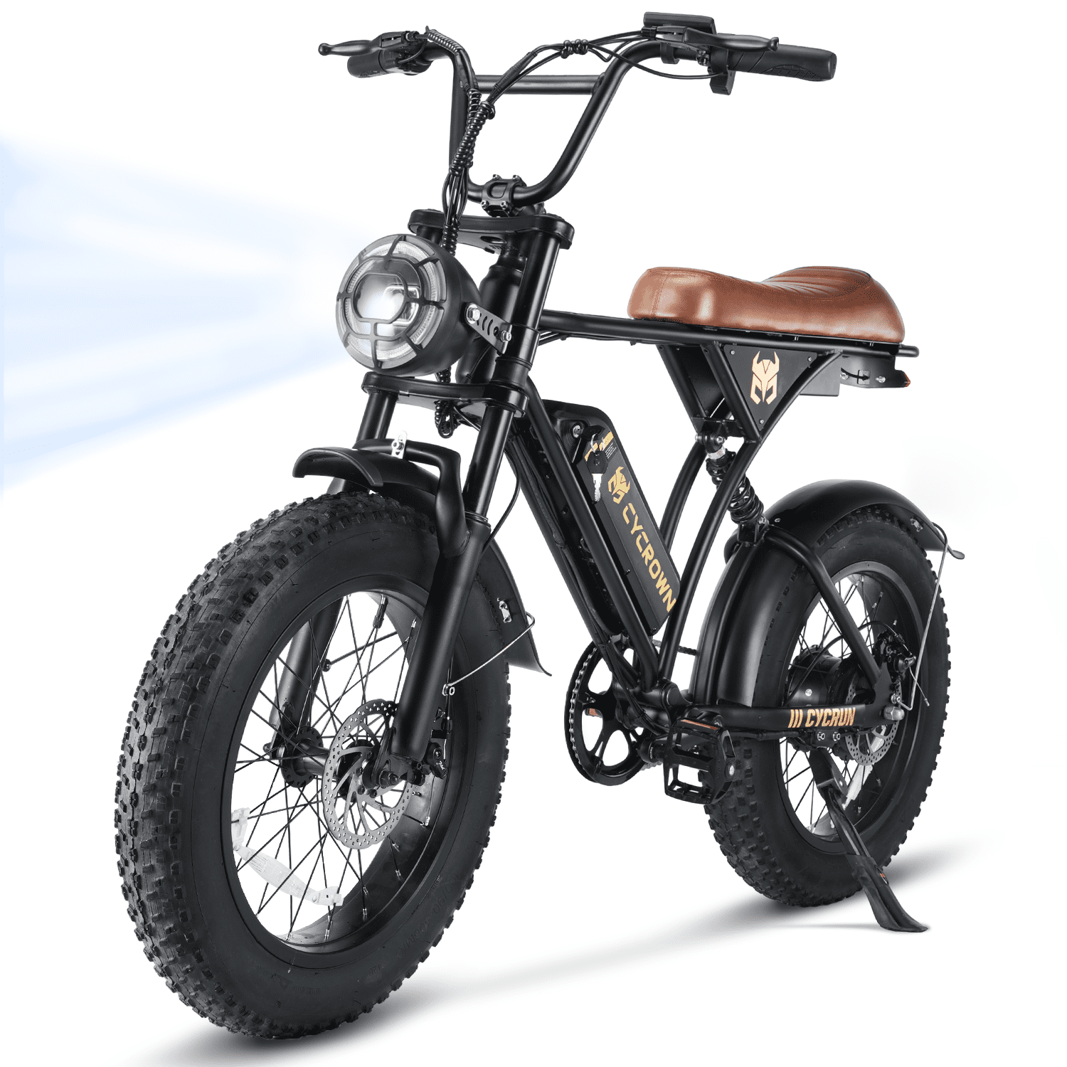 CycRun 750W Electric Bike, 55Miles Range 20MPH, 20" Fat-Tire with