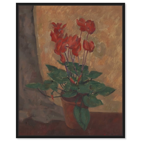 Cyclamen Canvas Vintage Farmhouse Wall Art by Art Remedy, Black Frame, 36" x 45"