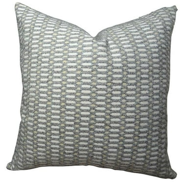 Cycle Joiners Handmade Throw Pillow - Gray & Cream - 12 x 25 in.
