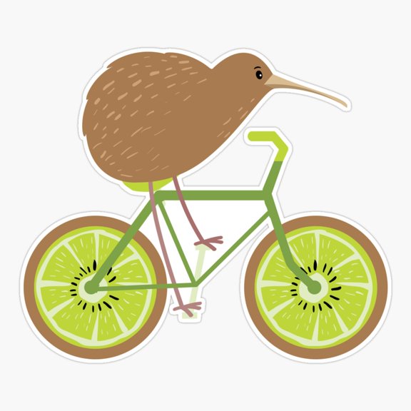 Cycle New Zealand Funny Kiwi On A Bicycle Design Idea Design Design Er, Phone Decal Water Bottle Stickers Car Decals, Funny Birthday Gift