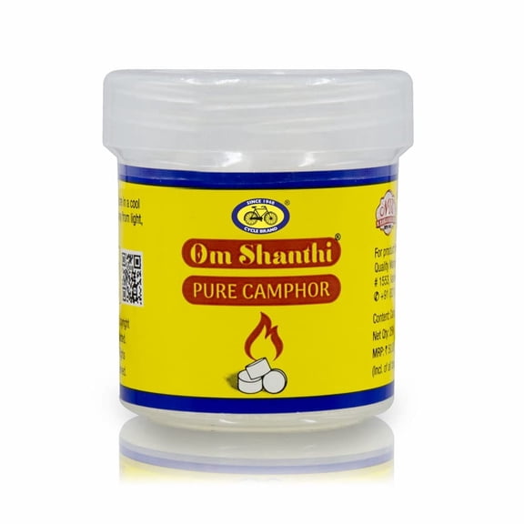 Cycle Pure Om Shanthi Camphor for Pooja Round Tablets Pure Zero Carbon 110 Tablets