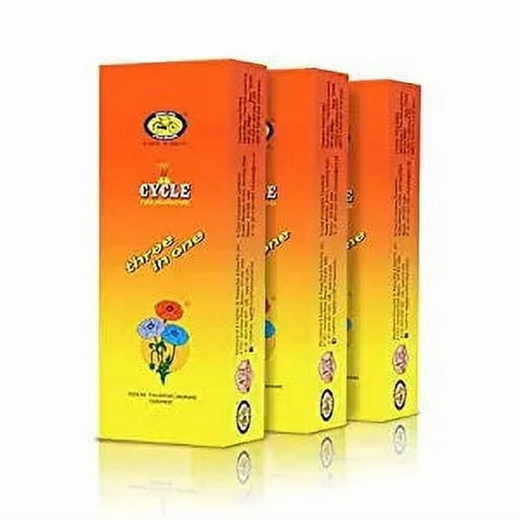 Cycle Pure Three in One Agarbatti with 3 Signature Fragrances for Health, Wealth and Happiness, Ideal for Puja/Prayer/Worship - Pack of 3, 202g Each