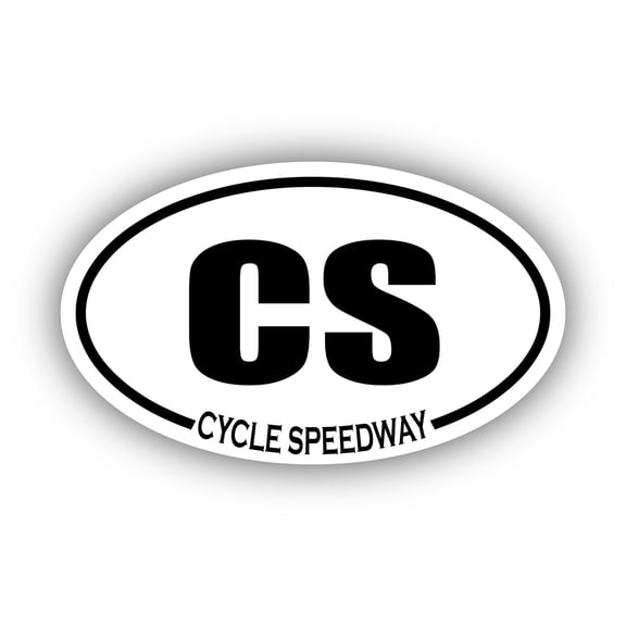 Cycle Speedway CS Oval Bumper Sticker 3M Vinyl Decal 3 in x 5 in
