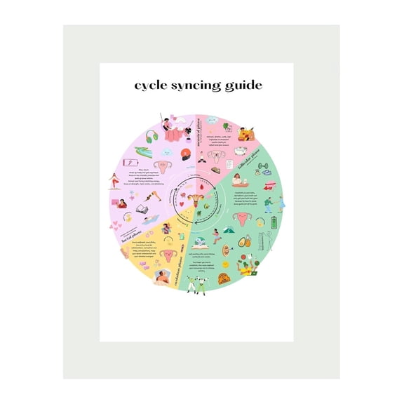 Cycle Syncing Guide Poster Canvas Painting Menstrual Hormone Balance Chart Infradian Rhythm Phase Nutrition Exercise Tips Wall Art Home Decor