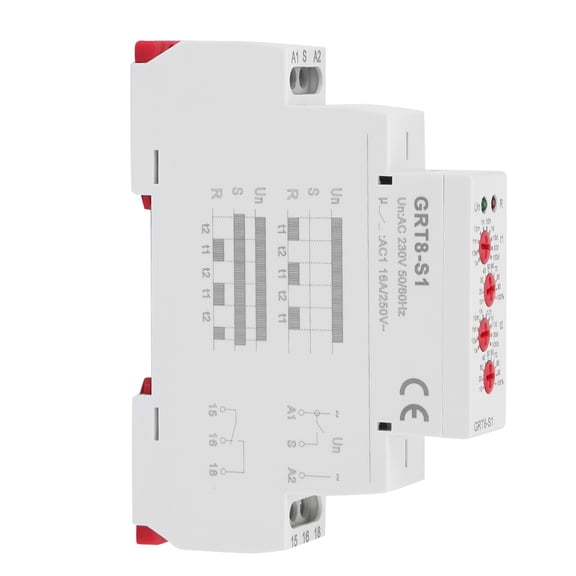 Cycle Timer Relay, GRT8-S1 35Mm Din Rail Knob AC 230V Cycle Time Relay, Ip20 Repeat Cycle Time Relay For Cycle Delay Control -20 Degrees Celsius ~55 Degrees Celsius