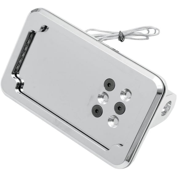 Cycle Visions CV-4600LH In Close Horizontal License Plate Holder with Plate Light - Chrome