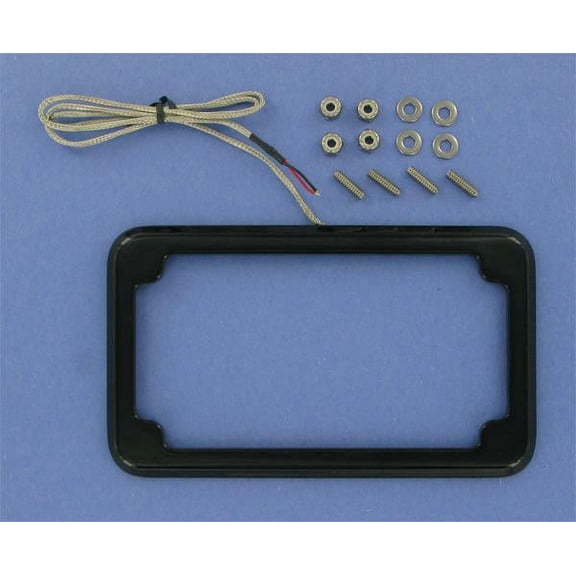 Cycle Visions CV-4616B Beveled License Plate Frame - Black Powder Coat with Plate Lights
