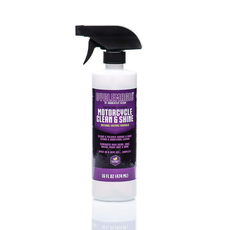 Cyclemagic Motorcycle Clean and Shine - Motorcycle Cleaner & Conditioner | Chrome, Leather, Paint & More | Eliminates Grime, Brake Dust, Dirt & Debris