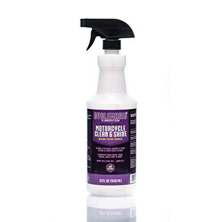 CycleMagic Motorcycle Clean and Shine - Motorcycle Cleaner & Conditioner |  Chrome, Leather, Paint & More | Eliminates Grime, Brake Dust, Dirt & Debris