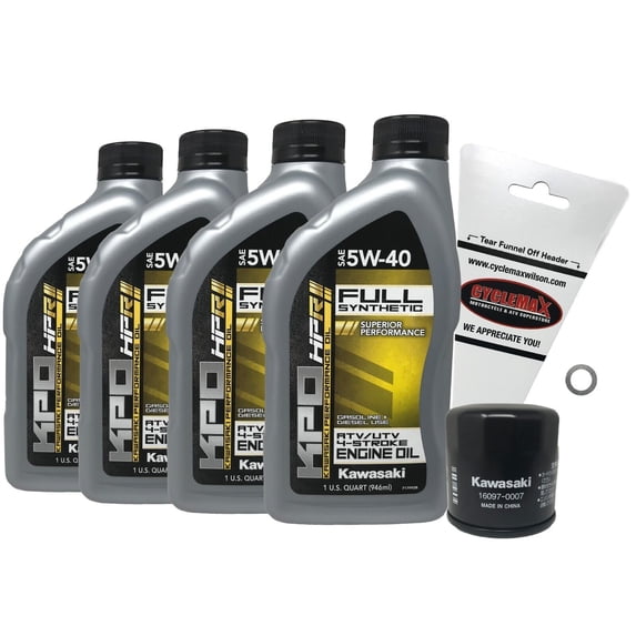 Kawasaki 2020-2023 OEM KRX 1000 Full Synthetic 5W-40 Oil Change Kit with 16097-0007 filter