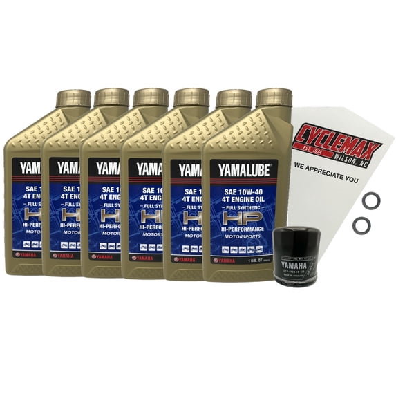 Cyclemax Full Synthetic 10W-40 Oil Change Kit fits 2008-2010 Yamaha Raider