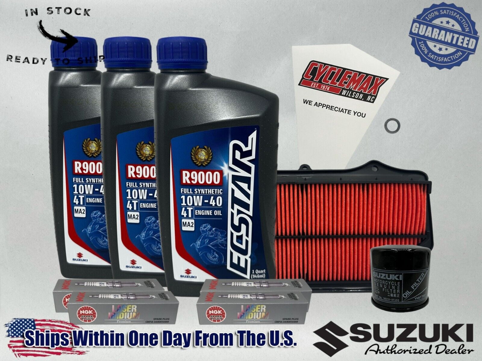 Cyclemax Full-Synthetic Ecstar R9000 Tune-Up Kit fits 2011-2025 Suzuki GSX-R750