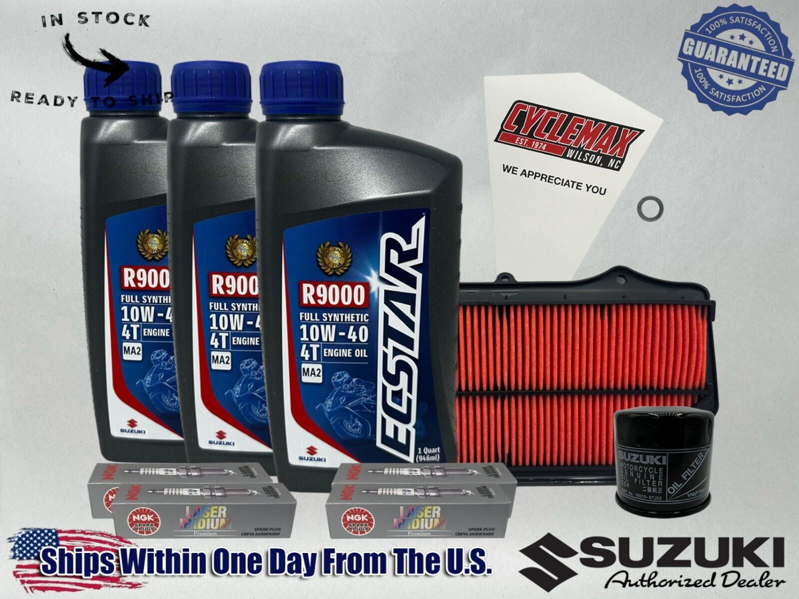 Cyclemax Full-Synthetic Ecstar R9000 Tune-Up Kit fits 2011-2024 Suzuki GSX-R750