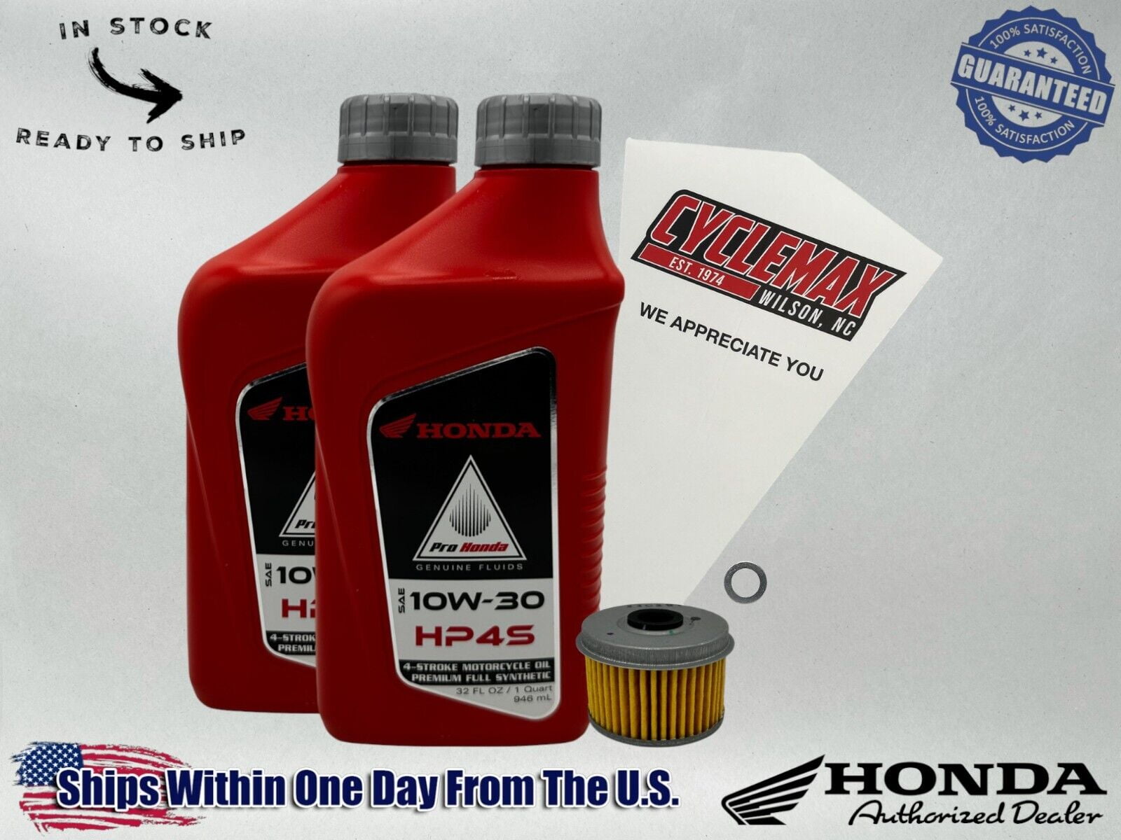 Cyclemax Full Synthetic HP4s Oil Change Kit fits 2021-2024 Honda CRF300L