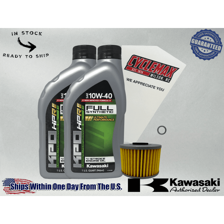 Cyclemax Full-Synthetic KPO Oil Change Kit fits 2020-2024 Kawasaki