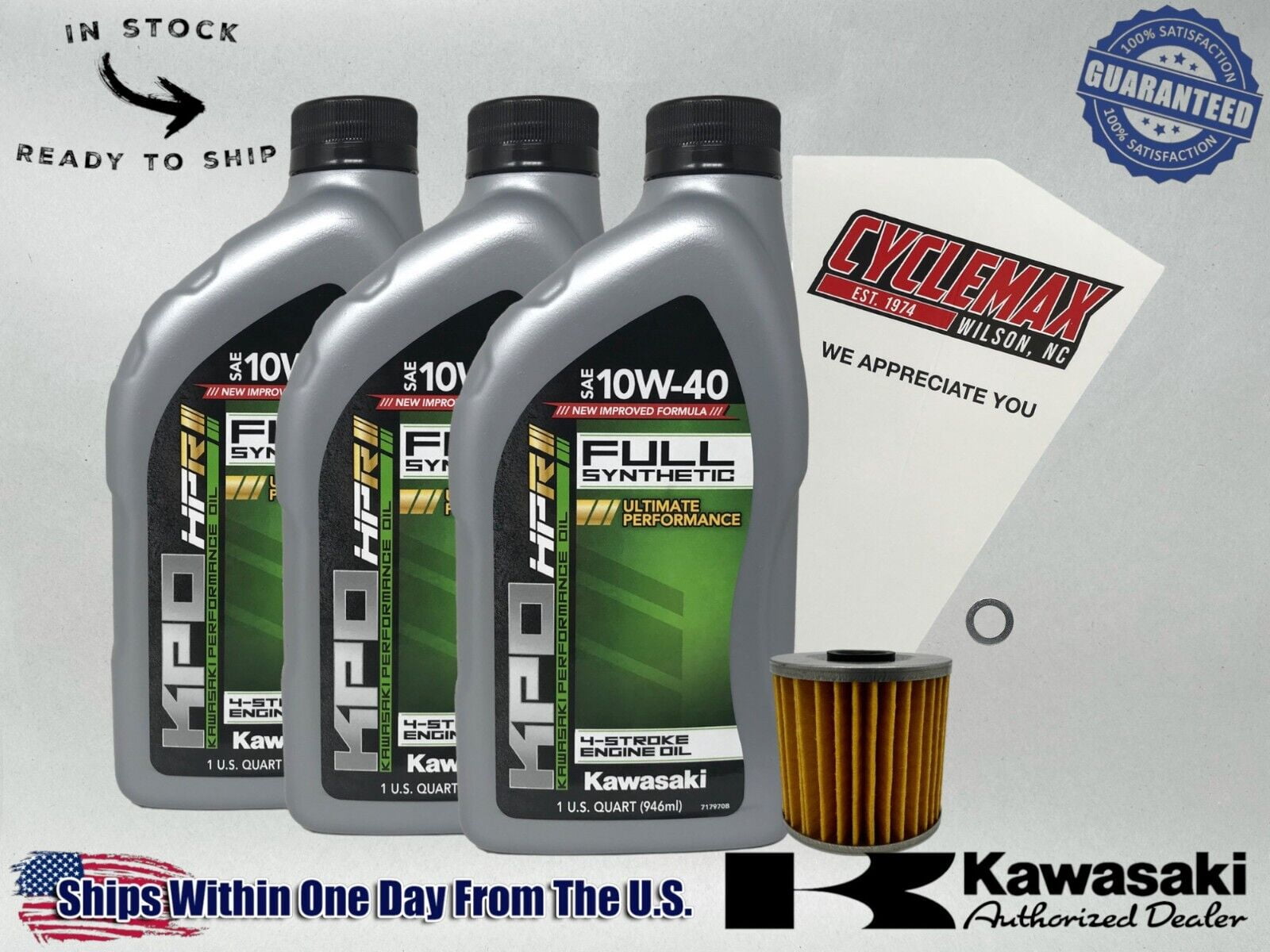 Cyclemax Full-Synthetic KPO Tune-Up Kit fits 2003-2011 Kawasaki BAYOU 250