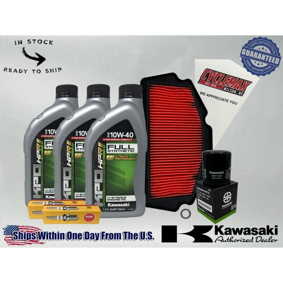 Cyclemax Full-Synthetic KPO Tune-Up Kit fits 2018-2025 Kawasaki NINJA 400