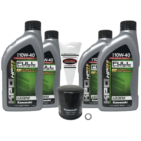 Cyclemax Full Synthetic Oil Change Kit for 2000-2022 Ninja ZX-6R with 10W-40