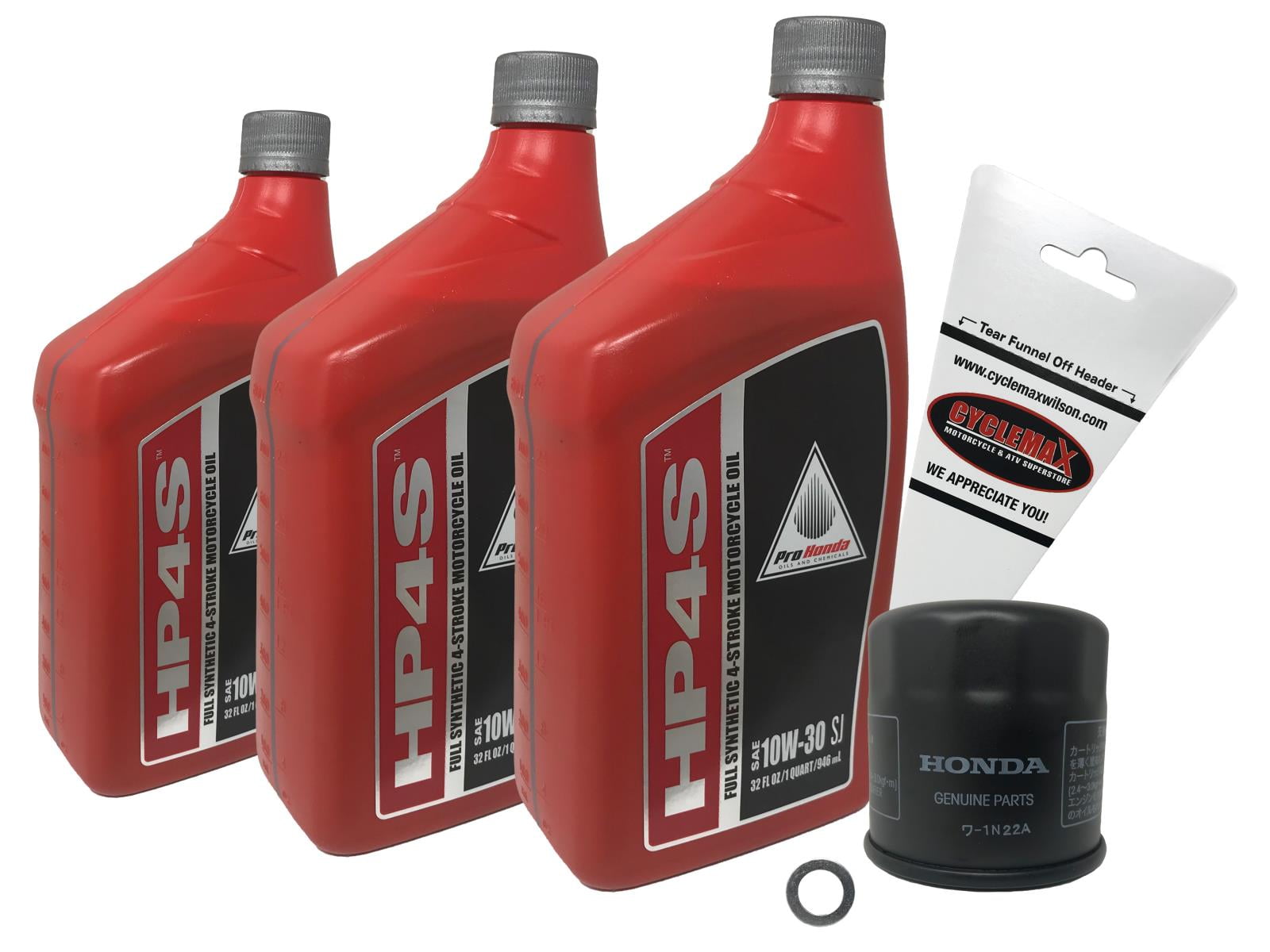 Cyclemax Full Synthetic Oil Change Kit for 2004-2013 Honda VT 750 VT750 Shadow with 10W-30