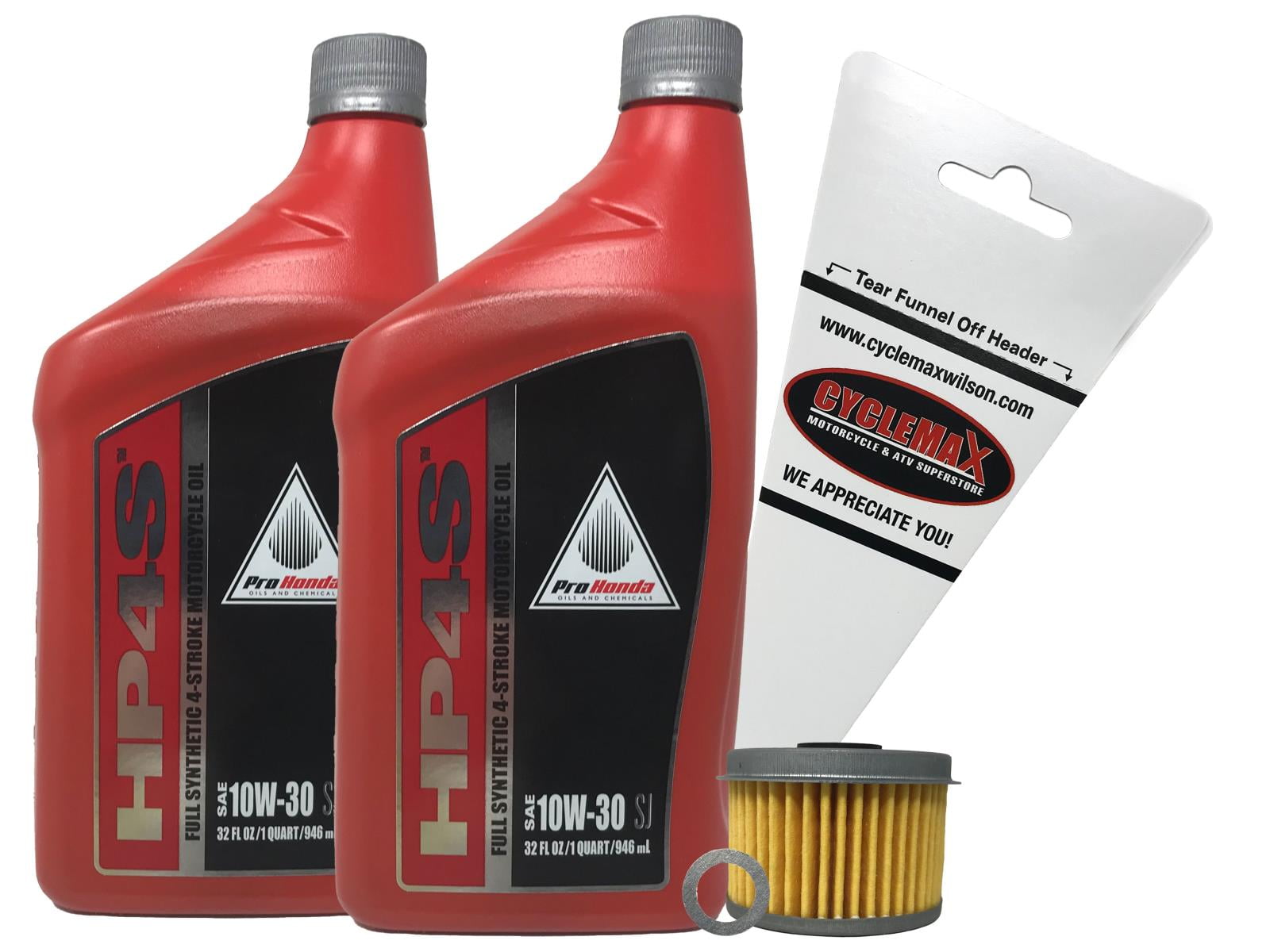 Cyclemax Full Synthetic Oil Change Kit for 2015-2019 Honda CBR300R with 10W-40 Oil
