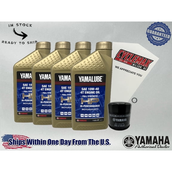 Cyclemax Full-Synthetic Yamalube Oil Change Kit fits 2009-2017 Yamaha V STAR 950