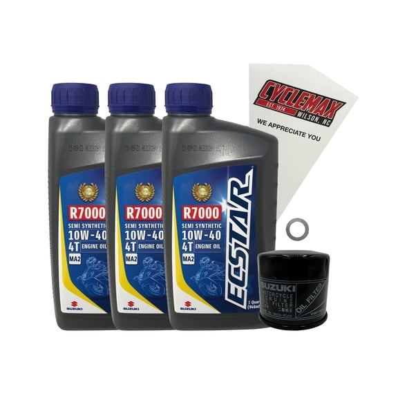 Cyclemax Genuine OEM Semi-Synthetic Oil Change Kit fits 2000-2022 Suzuki LT-A500