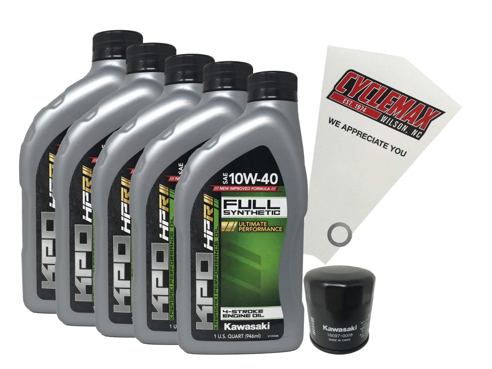 Cyclemax OEM FS 10W-40 Oil Change Kit fits 2012-2023 Kawasaki