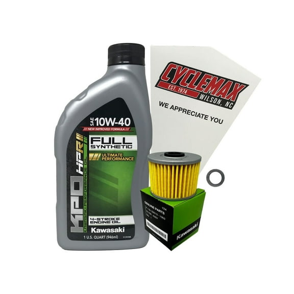 Cyclemax OEM Full Synthetic Oil Change Kit fits 2017-2023 Kawasaki Z125 Pro