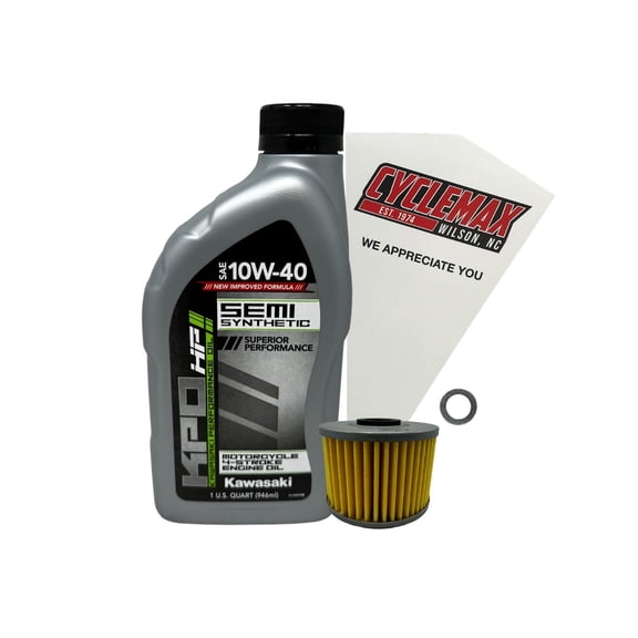 Cyclemax OEM Semi Synthetic Oil Change Kit fits 2017-2023 Kawasaki Z125 Pro