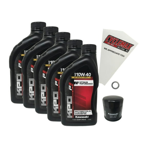 Cyclemax OEM Std 10W-40 Oil Change Kit fits 2008-2022 Kawasaki Concours 14