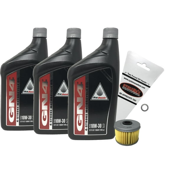 Cyclemax Oil Change Kit for 1992-1997 HONDA TRX300 FOURTRAX 300 ATV with 10W-30 Oil