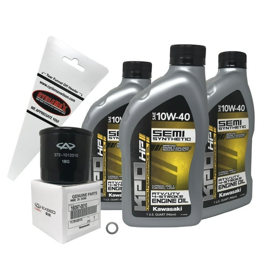 Cyclemax Oil Change Kit for 2015-2018 Kawasaki Mule Pro FX Mule Pro FXT with 10w-40 Oil