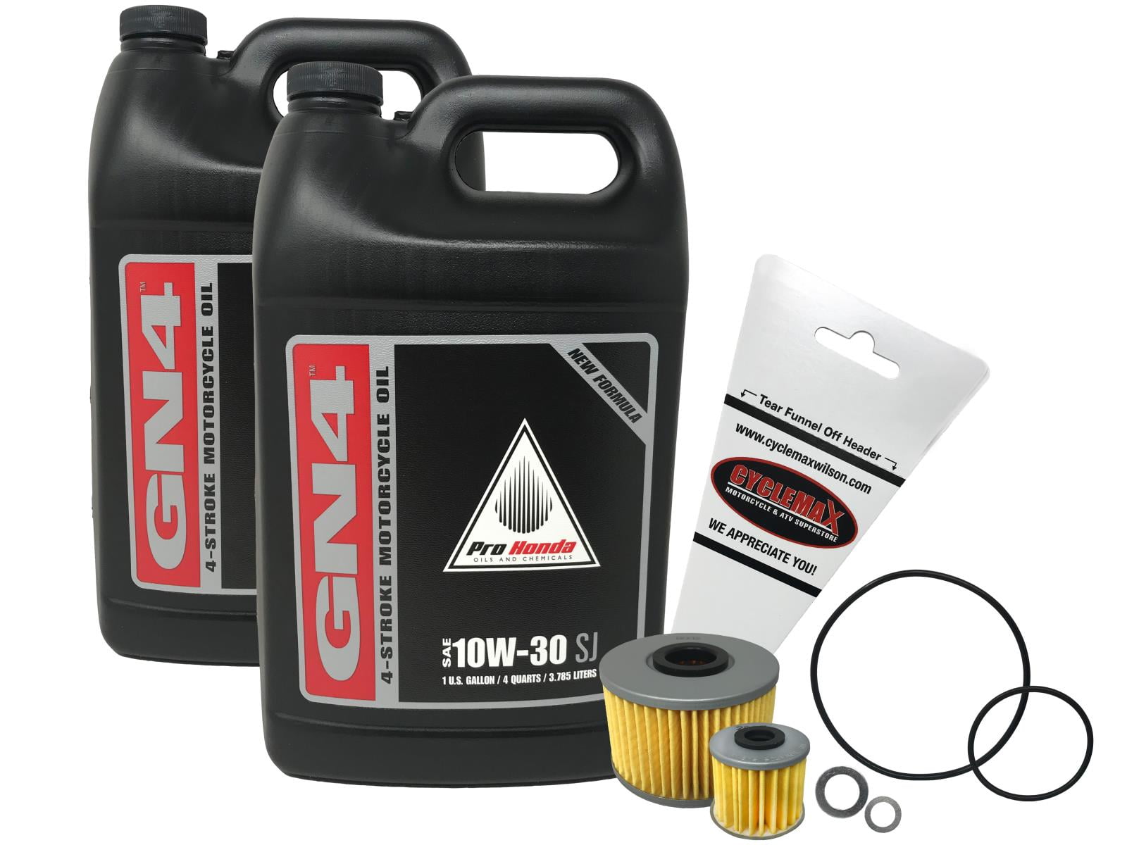 Cyclemax Oil Change Kit, with 2 Gallons 10W-30 Motor Oil, 2 Oil Filters for Honda Pioneer 1000