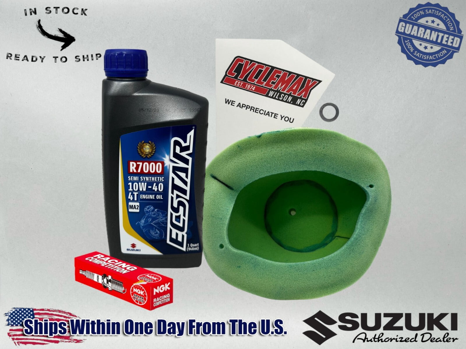 Cyclemax SS 10W40 R7000 Transmission Oil Tune-Up Kit for 1996-2000 Suzuki RM125