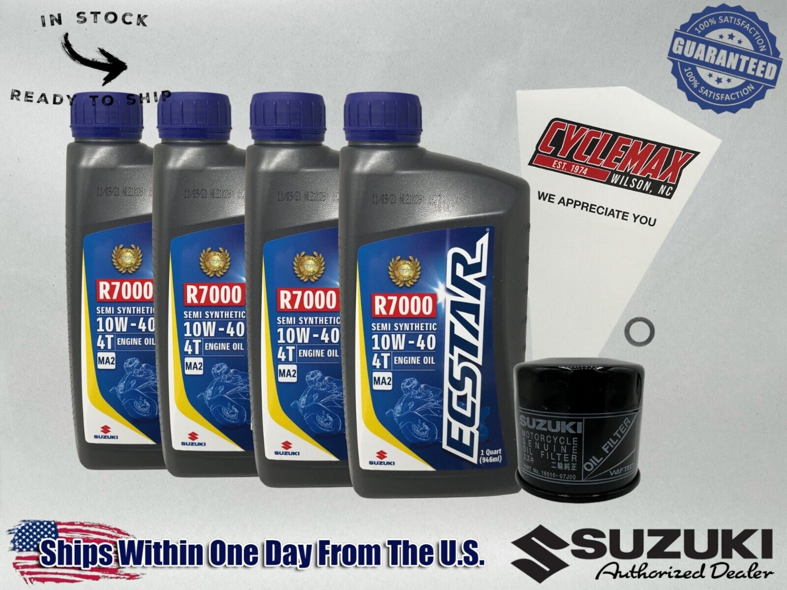 Cyclemax SS R7000 Oil Change Kit fits 2018-2024 Suzuki KINGQUAD 400 LT-A400