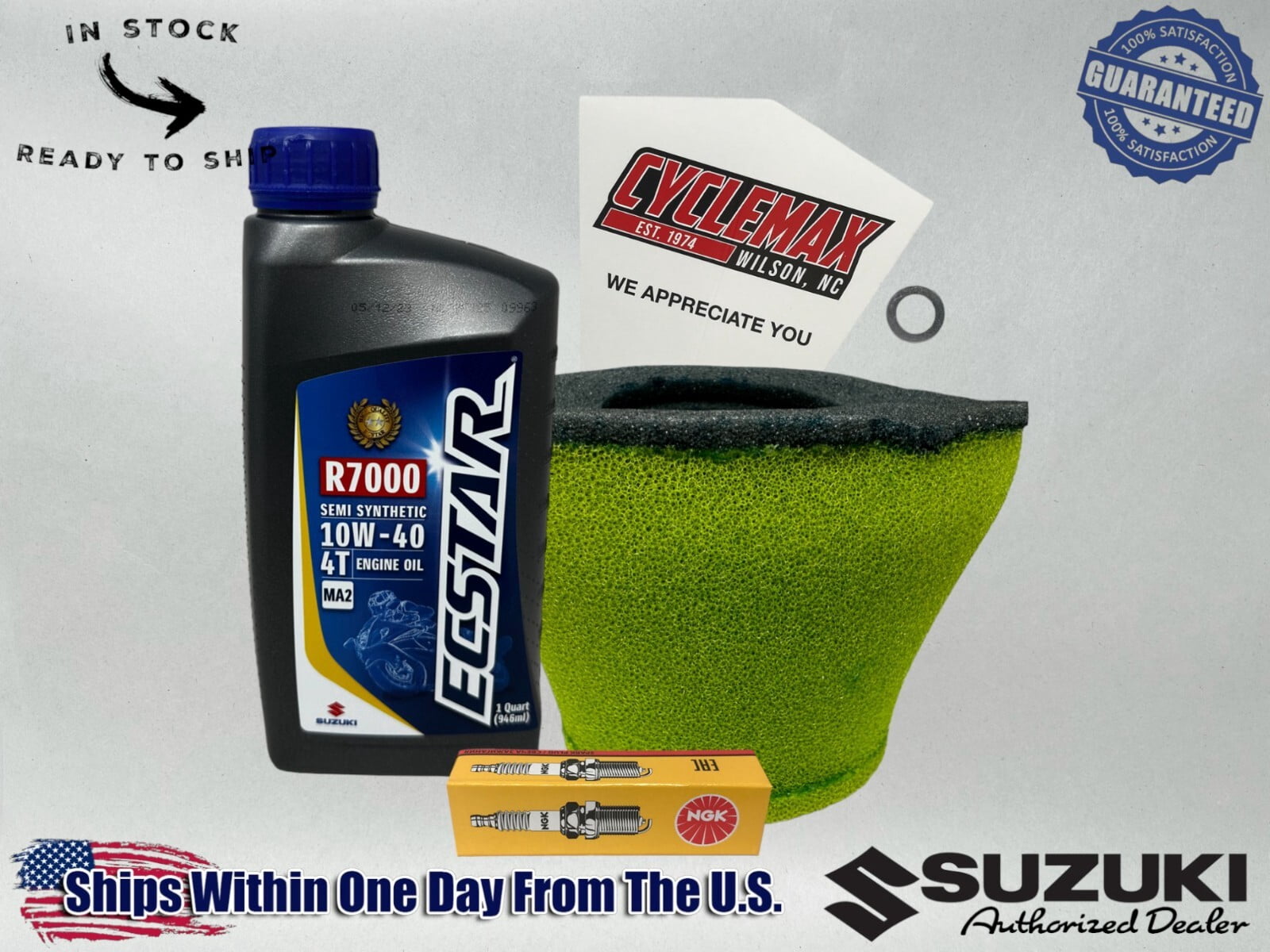 Cyclemax Semi-Synthetic Ecstar R7000 Oil Change Kit fits 2002-2023 Suzuki RM85