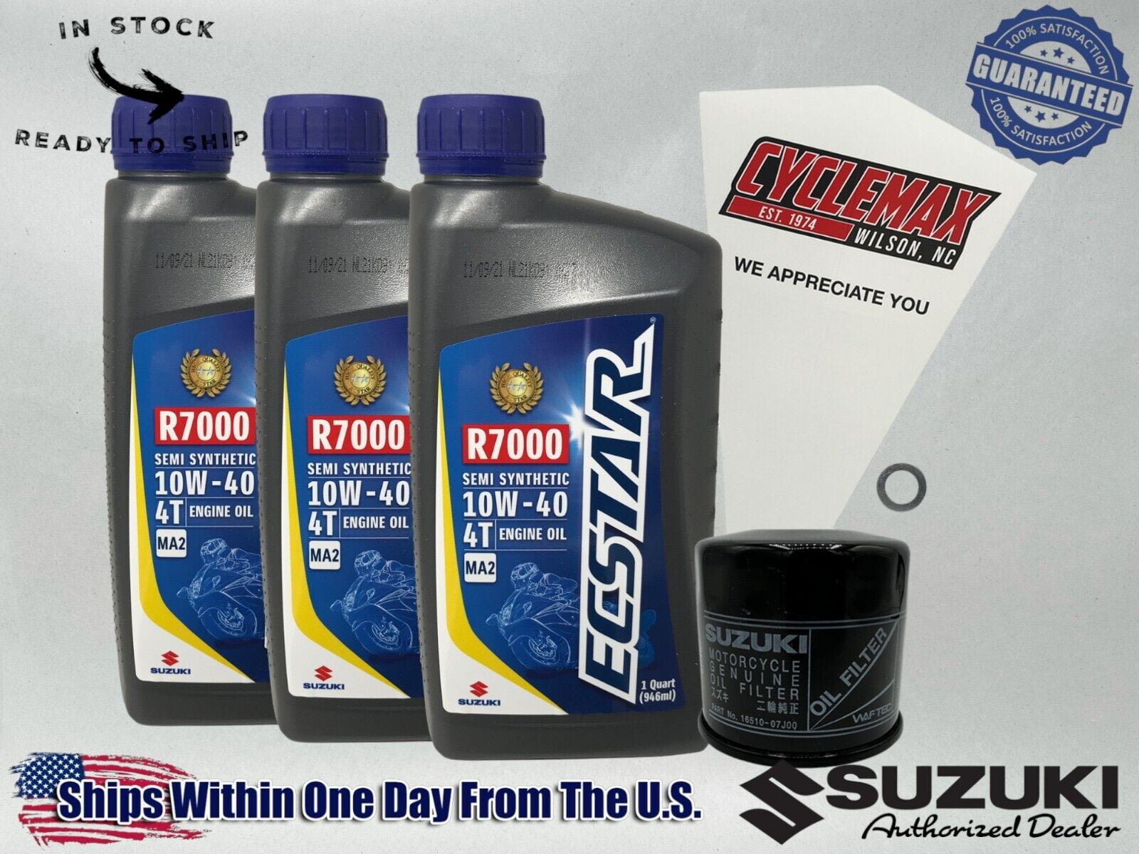 Cyclemax Semi-Synthetic Ecstar R7000 Oil Change Kit fits 2003-2007 Suzuki SV1000