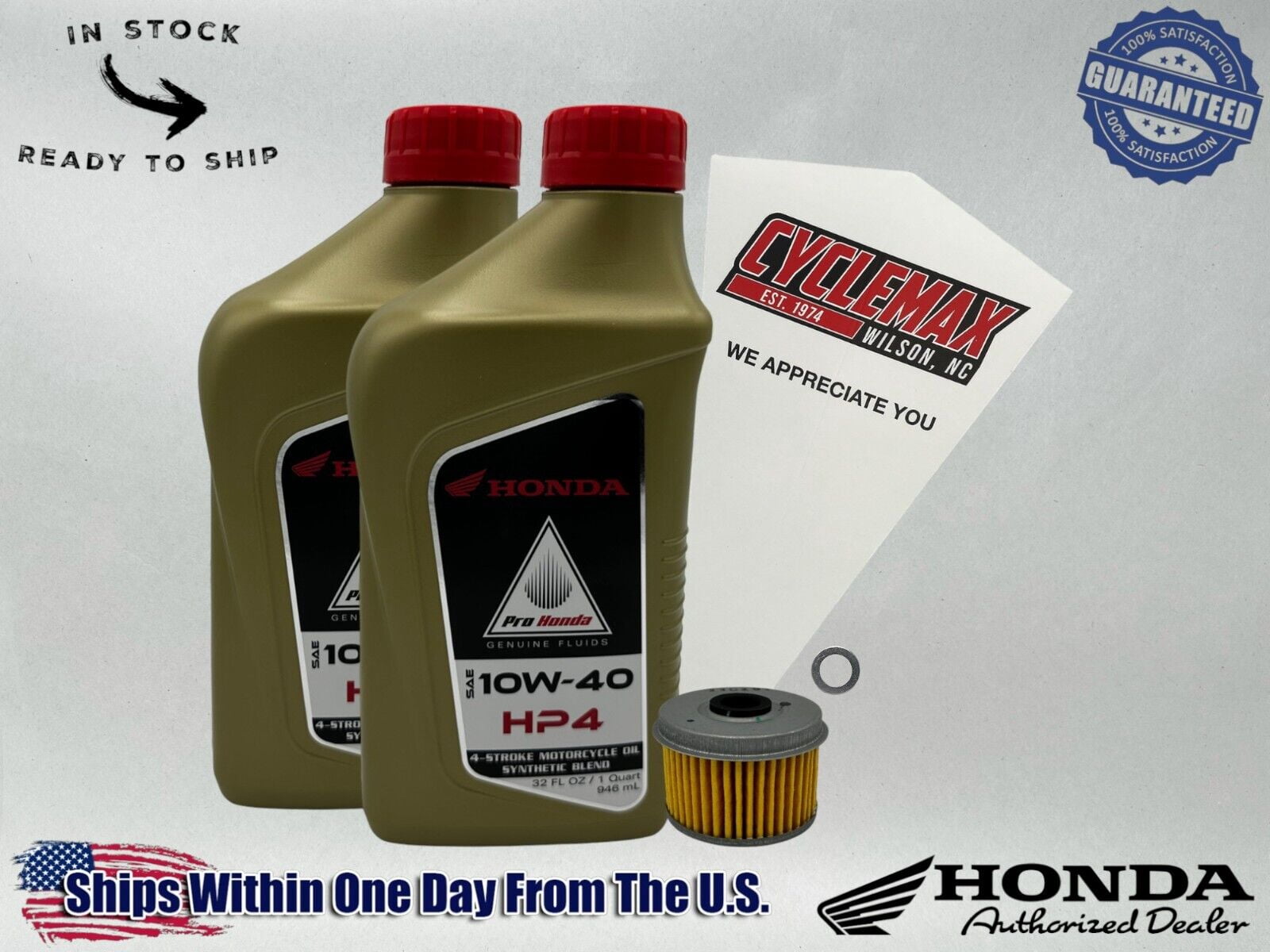 Cyclemax Semi-Synthetic HP4 Oil Change Kit fits 2018-2024 Honda CB300R