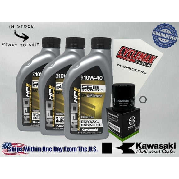Cyclemax Semi-Synthetic KPO Oil Change Kit fits 2002-2003 Kawasaki PRAIRIE 650