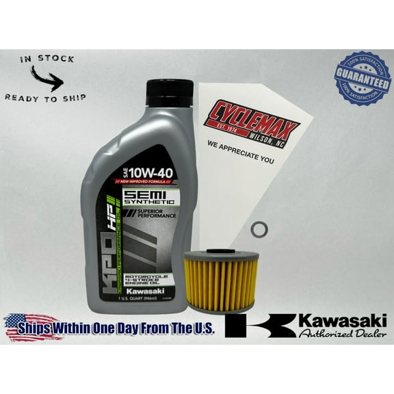 Cyclemax Semi-Synthetic KPO Oil Change Kit fits 2020-2025 Kawasaki KLX230