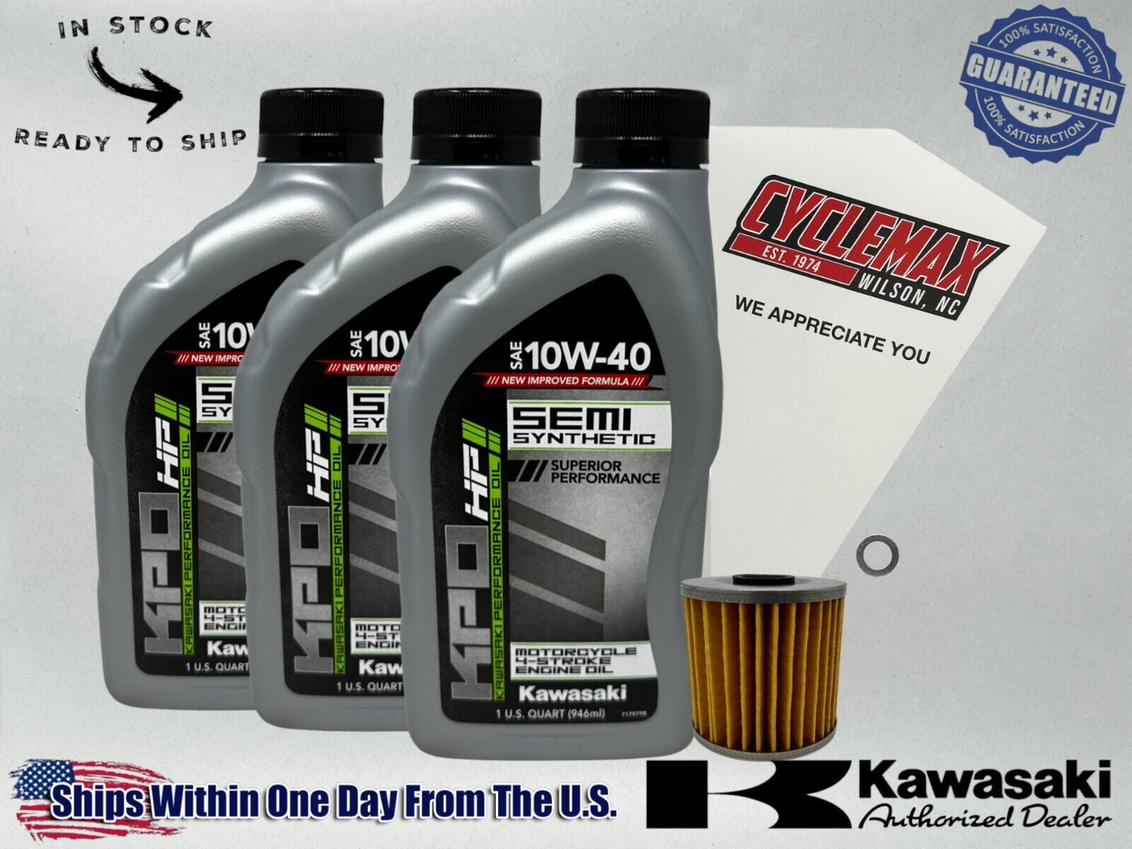 Cyclemax Semi-Synthetic KPO Tune-Up Kit fits 2003-2011 Kawasaki BAYOU 250