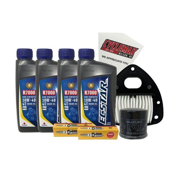 Cyclemax Semi-Synthetic Tune Up Kit w/ Spark Plugs fits 2013-2018 Suzuki VL-800