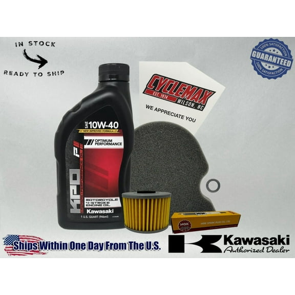 Cyclemax Standard 10W-40 Tune Up Kit fits 2004-2024 Kawasaki KLX110R w/ Plug