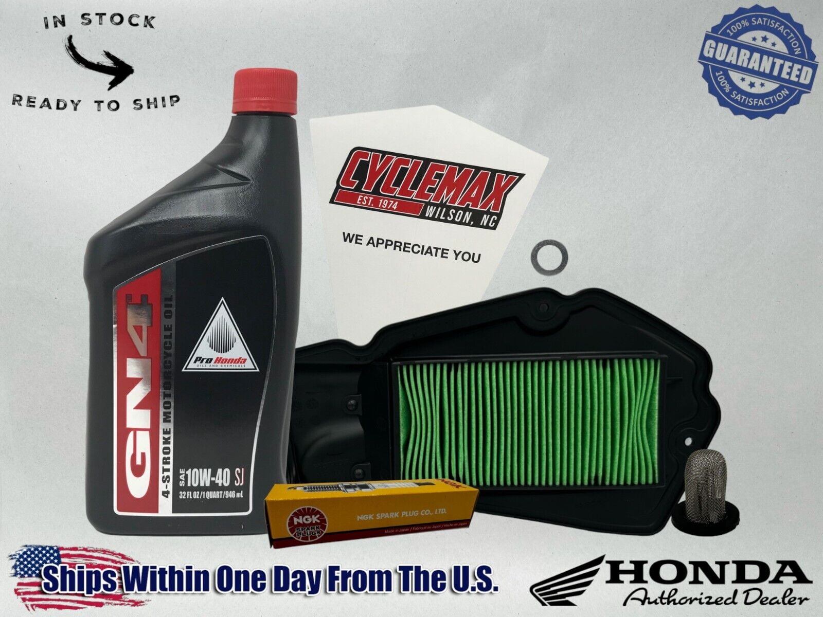 Cyclemax Standard 10W-40 Tune Up Kit fits 2021-2025 Honda PCX with ...
