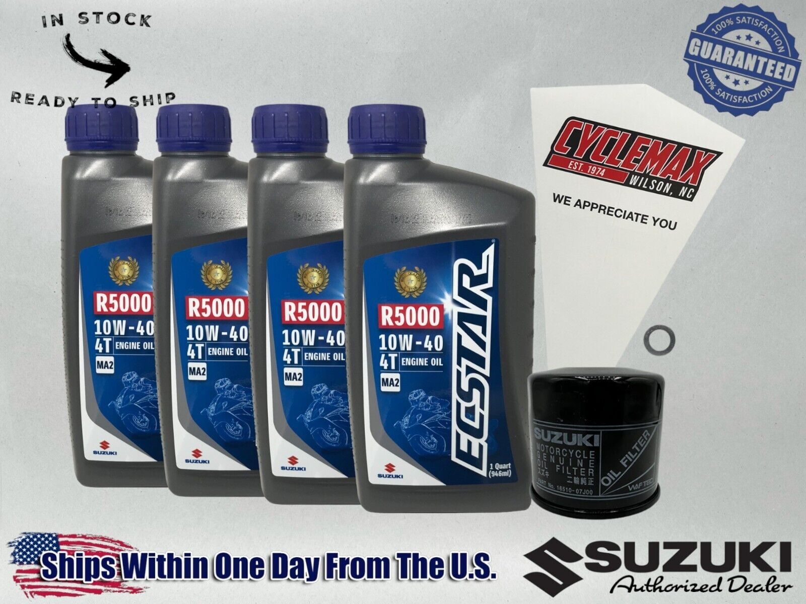 Cyclemax Standard Ecstar R5000 Oil Change Kit fits 1998-2002 Suzuki LT-F500F