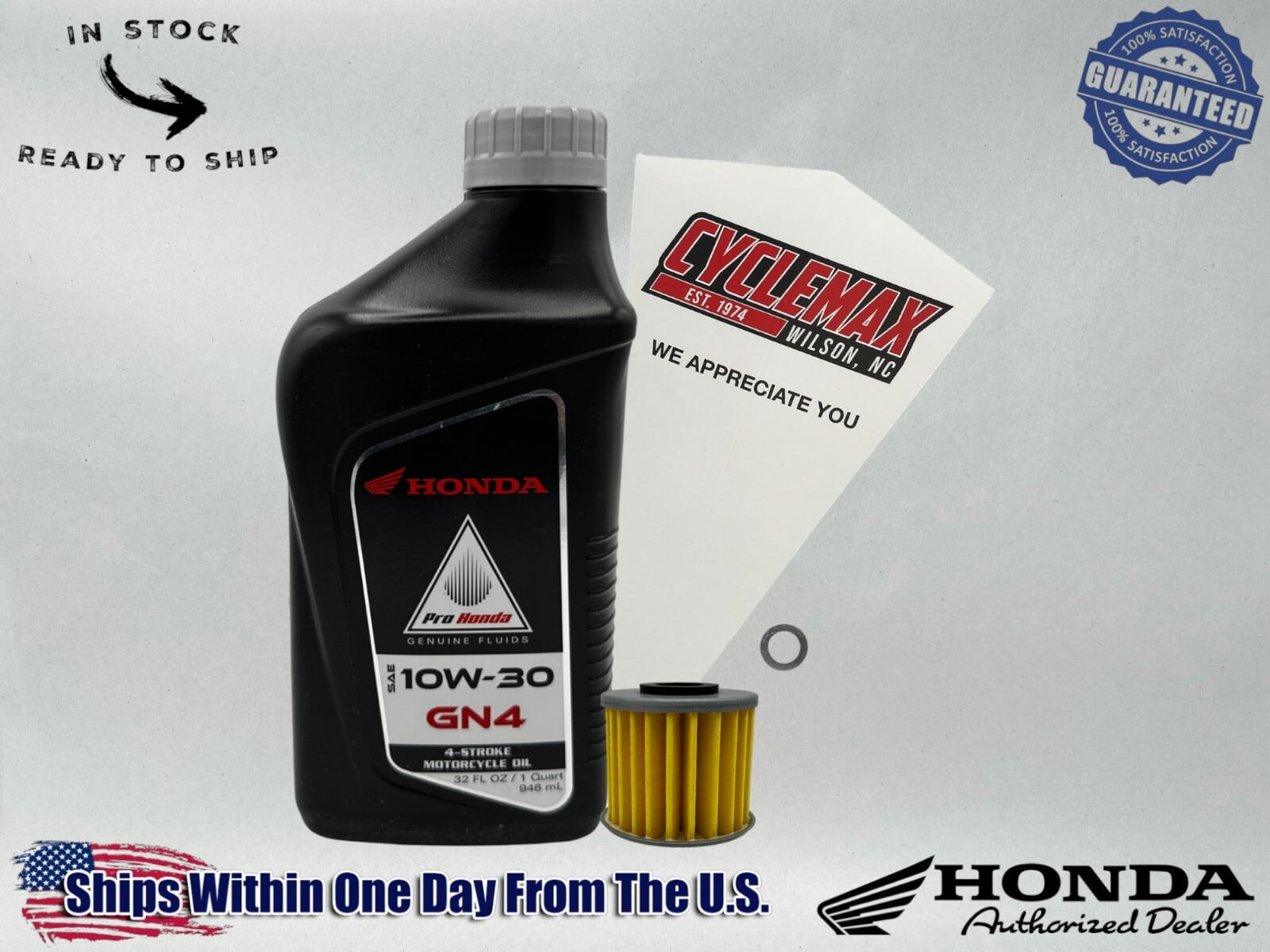 Cyclemax Standard GN4 10W-30 Oil Change Kit fits 2019-2024 Honda Super Cub C125