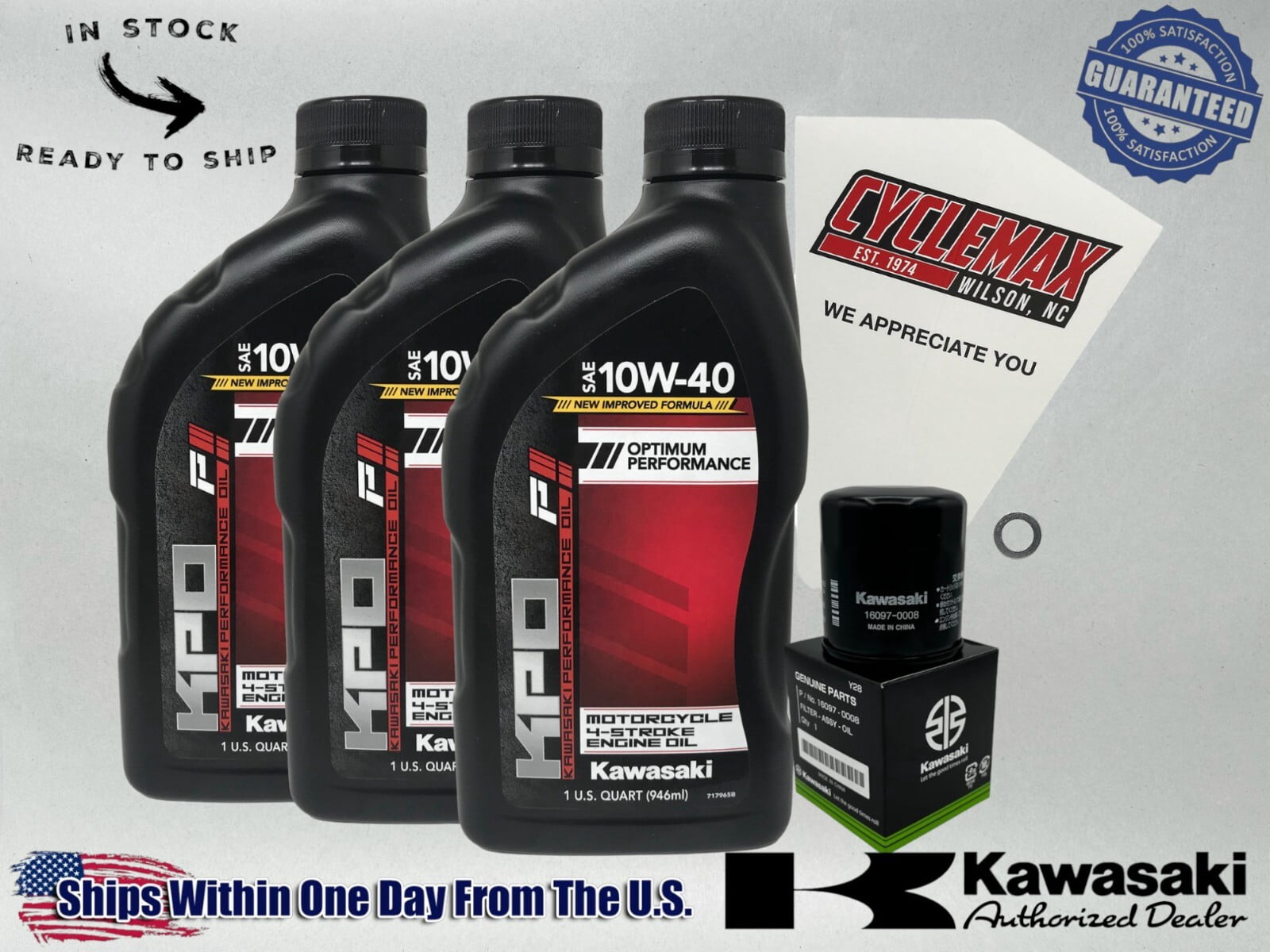 Cyclemax Standard KPO Oil Change Kit fits 2023-2024 Kawasaki NINJA ZX-4R