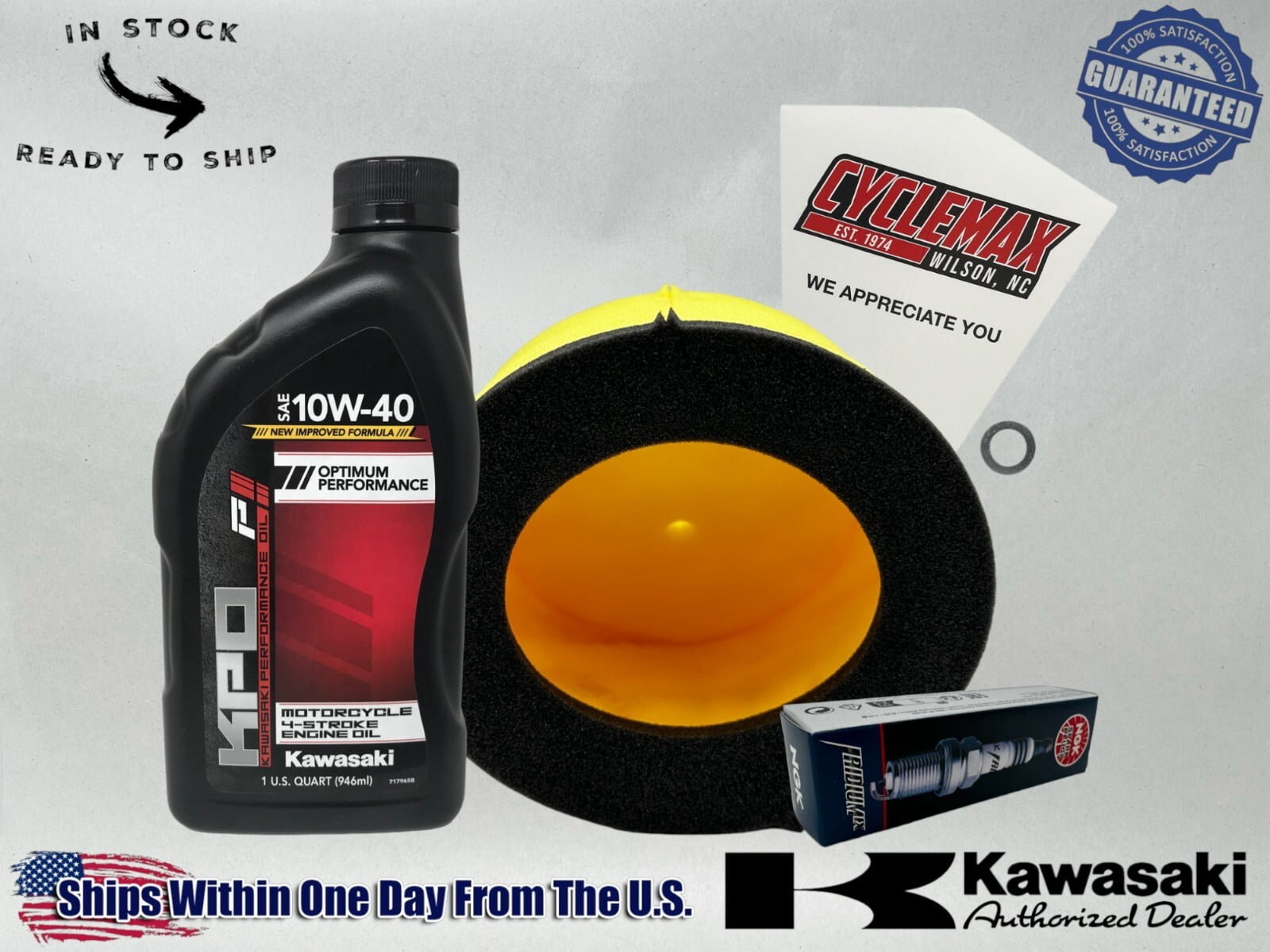Cyclemax Std 10W-40 Transmission Oil & Tune-Up Kit fits 2014-2024 Kawasaki KX85
