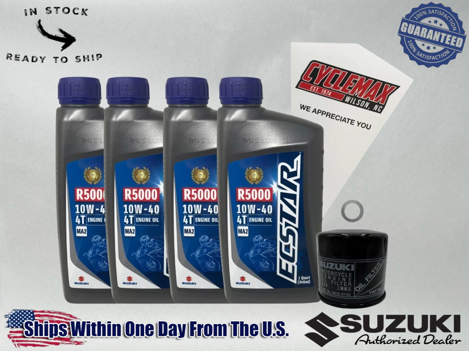 Cyclemax Std Ecstar R5000 Oil Change Kit compatible with 2005-2022 Suzuki Boulevard C50