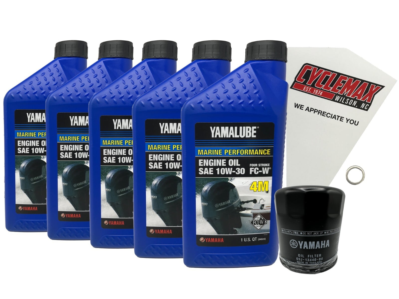 Cyclemax Yamalube 10W30 Marine Oil Change Kit fits 2014-2024